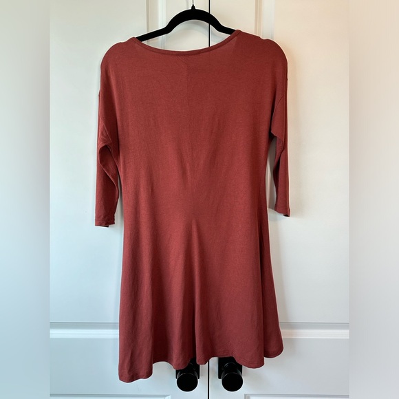 Peruvian Connection Asymmetrical Hem Tunic Top Rust (Size XS) - Picture 2 of 6